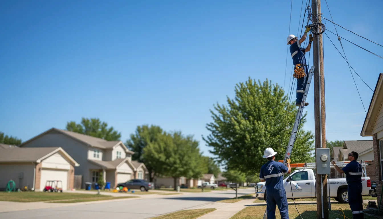 Residential electrician providing installation services in Hempstead, TX